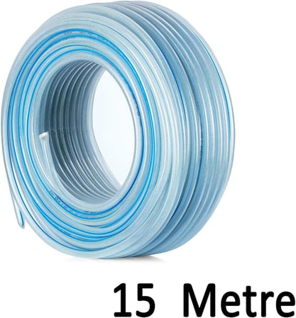 15 METRE Örgülü Şeffaf Bahçe Hortumu Dayanıklı 3 Katlı Sağlam Su Sulama Yıkama Hortum 12.5 mm 1/2"