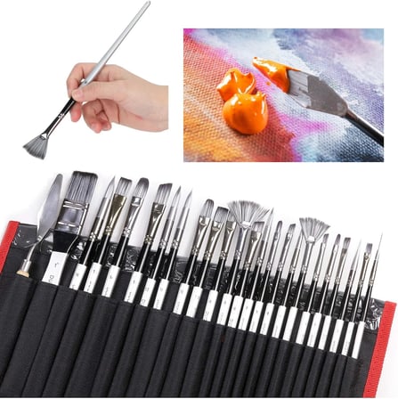 Hannah 24 Parça Siyah Çantalı Sanat Fırçası Seti