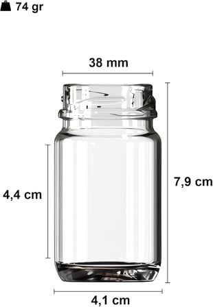 67 ml Şeffaf Shot Kavanoz 67 cc Konserve Metal Siyah Kapaklı Cam Kavanoz 6 Adet