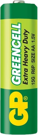 Batteries GP15G Greencell R6P/1215/AA Kalem Pil, 1.5 Volt, 40'lı Kutu, Yeşil/Sarı/Beyaz