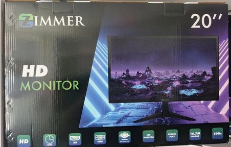 Zimmer 20" HD LED Monitör Siyah 60Hz HDMI ve VGA