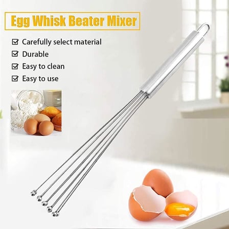 Paslanmaz Çelik Boncuk Çırpıcı – Ergonomik Tasarım, Dayanıklı ve Pratik Mutfak Çırpma Teli, Yumurta, Süt, Krema, Sos, Hamur Karıştırıcı, Profesyonel ve Ev Kullanımı İçin (30 Cm)
