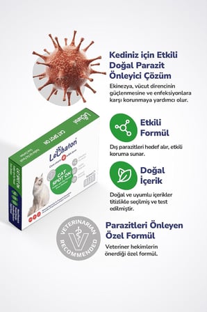 Kediler için Dış Parazit Pire Bit Kene Deri Bakımı Için Bitkisel Ense Deri Damla 5x1 ml