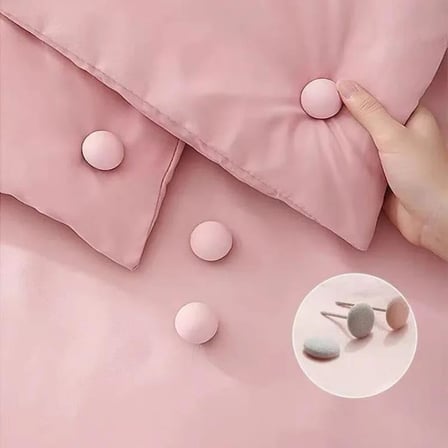 Yorgan Kılıfı ve Çarşaf Tutucu Sabitleyici Yastık Nevresim Sabitleyici Düzenleyici PEMBE 4 ADET