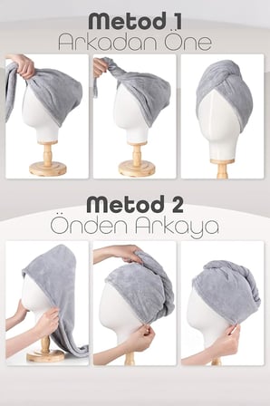 Mikrofiber Saç Havlusu Süper Emici Hızlı Kuruyan Türban Saç Havlusu Şapkası – Uzun Kıvırcık Kalın Saçlar İçin Duş Saç Kurutma Havlusu, Plaj Havuz Banyo Kullanım (2li Krem)