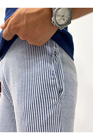 Çizgili Slim Fit Pantolon