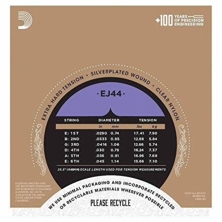 D'Addario EJ44 Pro-Arte Extra Hard Tension Klasik Gitar Teli