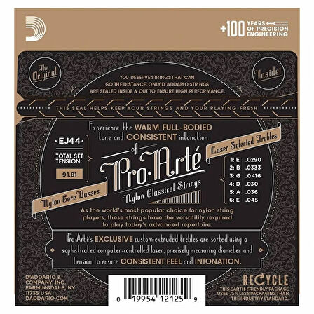 D'Addario EJ44 Pro-Arte Extra Hard Tension Klasik Gitar Teli