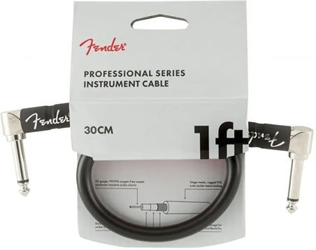 Fender Professional L/L Uç 30 cm Siyah Pedal Ara Kablosu