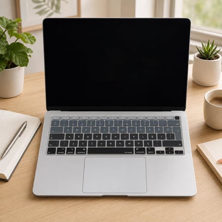 Türkçe Q Klavye Koruyucu MacBook Air A1932 A2179 A2337 M1 Uyumlu | UK ISO Ters L Enter | Ultra İnce Silikon Keyboard Cover Siyah Gri