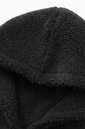 Genıus Store Erkek Kapüşonlu Polar Sherpa Kuzu Kumaş İçi Şardonlu Kapüşonlu Sweatshırt SHERPA-KAP