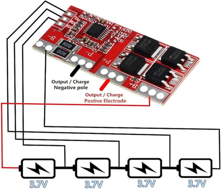 4S 30A BMS Lityum Li-ion Batarya Koruma Kartı - 18650 Lipo