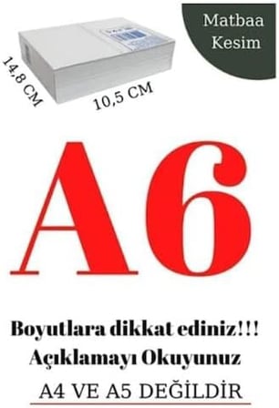 250 Adet A6 (Çeyrek A4) Fotokopi Kağıdı Kargo E-Ticaret Barkod Kağıdı Not Kağıtları