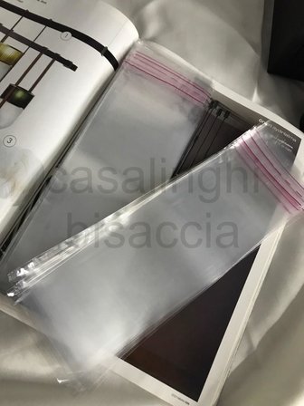 7x20 Cm (KAPAK PAYI DAHİL) Kendinden Yapışkanlı Jelatin Poşet Bantlı Şeffaf Opp Torba Paket 50li