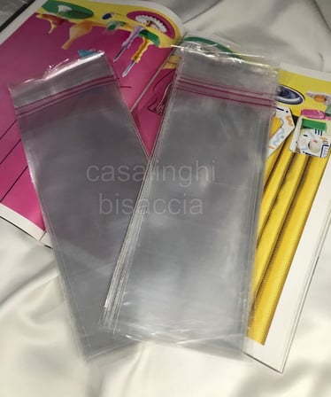 7x20 Cm (KAPAK PAYI DAHİL) Kendinden Yapışkanlı Jelatin Poşet Bantlı Şeffaf Opp Torba Paket 50li