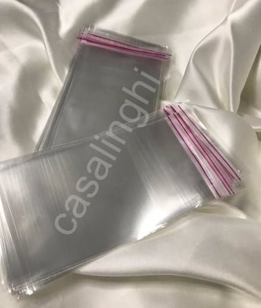 7x20 Cm (KAPAK PAYI DAHİL) Kendinden Yapışkanlı Jelatin Poşet Bantlı Şeffaf Opp Torba Paket 50li