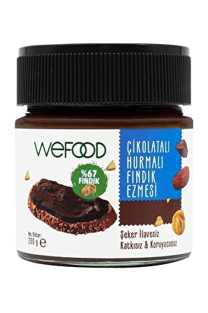 Wefood Çikolatalı Hurmalı Fındık Ezmesi (Şekersiz, Katkısız) 200 gr