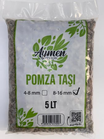 Aymen Çiçekçilik 8-16 mm Ponza Taşı - Tarım Pomzası 5 Lt Paket - 5 Litre Volkanik Ponza Taşı