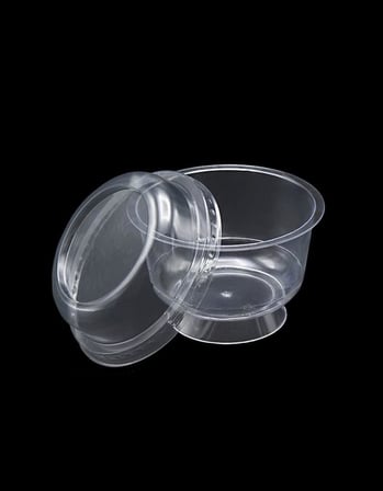 Plastik Kristal Tatlı Kabı - Kapaklı 180cc 25 Adet, Kullan At