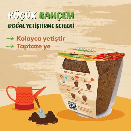 Küçük Bahçem Çeri Domates Tohumu Yetiştirme Seti