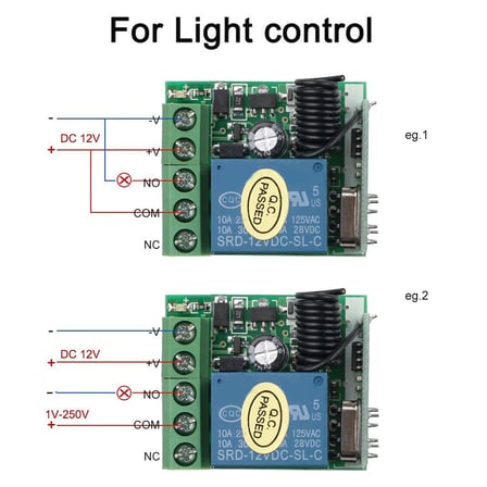 DC 12 V Tek Kanallı Röle Modülü Evrensel Olmayan Anahtar RF Röle Alıcı+1 Uzaktan Kumanda