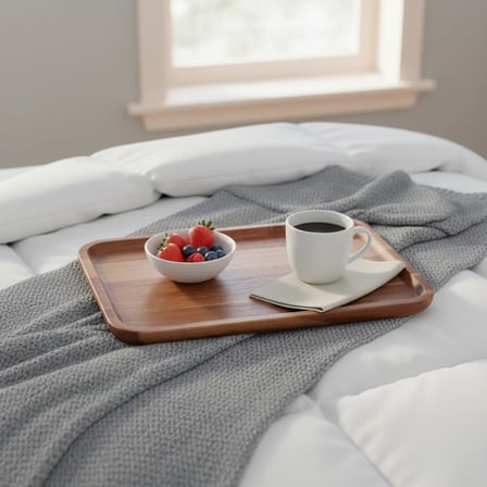 Akasya Ahşap Servis Tepsisi Ve Sunumluk (33X24 Cm) | Doğal Akasya Ağacı Kahvaltı, Peynir, Şarküteri Ve İ̇Kram Tabağı | Kenarlı Ahşap Tepsi