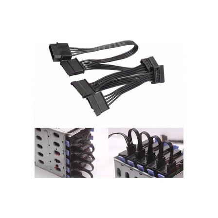 Primex Px-4355 Molex To Sata Kablo, Psu Sata Çoklayıcı, 5 Port Sata Power Çoklayıcı, 60Cm Uzunluk, Bakır Sata Çoklayıcı Kablo