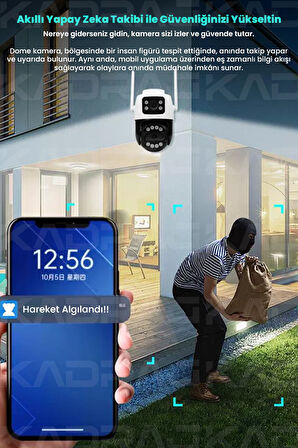 UNIYWELL 6 MP WIFI Kamera  2 LENS - Tam Renkli Gece Görüş - Su Geçirmez - 2 Yönlü Ses