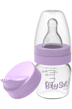 Baby Soft PP Mini Biberon Suluk Alıştırma Seti 30 ml Lila