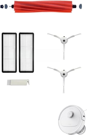 Yedek Fırça,Hepa Filtre Seti-6 Parça Beyaz6 Roborock QRevo MaxV/QRevo Pro/QRevo S ile uyumlu