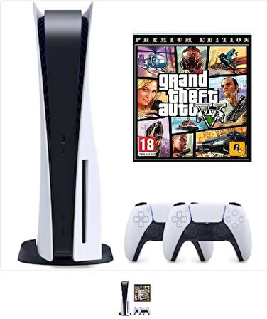 Sony Ps5 Playstation 5 Oyun Konsolu + 2. Kollu + Gta 5
