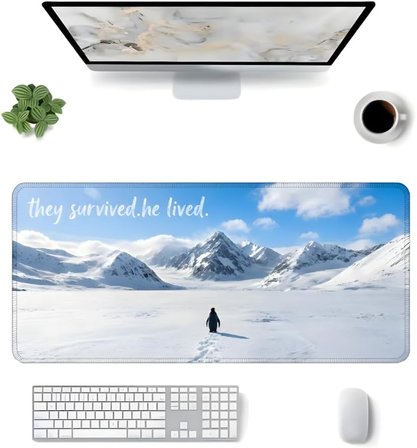 8 Farklı Desenli Baskılı Model XXL Gaming Mouse Pad 90x40 cm – Dikişli Kenar, Kaymaz Taban, Dijital Tasarım, Hassas Takip, Ultra Geniş Oyuncu Mousepad (Beyaz Penguen)