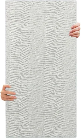 3D Kendinden Yapışkanlı Duvar Kağıdı Yeni Nesil Akustik Keçe Panel Desenli 52x98 cm (Beyaz, 2 Adet 1 m²)
