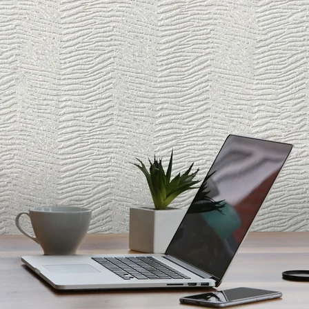3D Kendinden Yapışkanlı Duvar Kağıdı Yeni Nesil Akustik Keçe Panel Desenli 52x98 cm (Beyaz, 2 Adet 1 m²)