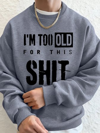 Ben çok yaşlıyım Harfli Baskılı Erkek Kapüşonlu Üstleri Sonbahar Büyük Beden Sweatshirt Hip H