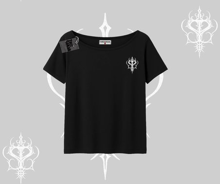 Born to Be a Star Yazılı Sevimli Kedi Arka Baskılı Kayık Yaka Tshirt