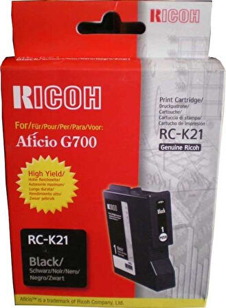 Ricoh Aficio RC-K21 Siyah Orijinal Kartuş