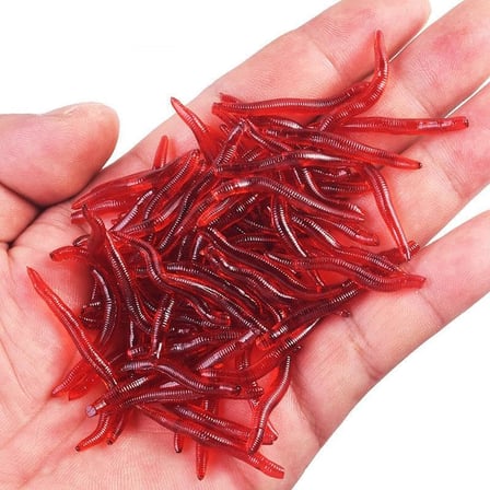 100 Adet Kokulu 3,5cm Yapay Silikon Solucan Balık Yemi - Gerçekçi Görünüm - Parfümlü