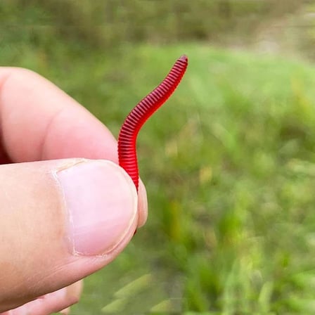 100 Adet Kokulu 3,5cm Yapay Silikon Solucan Balık Yemi - Gerçekçi Görünüm - Parfümlü