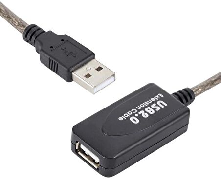  Aktif USB Dişi Erkek Uzatıcı Uzatma Ek Kablosu 20 Metre