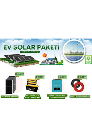 GÜNEŞ ENERJİLİ VİLLA PAKETİ LİFEPO4 AKÜLÜ SİSTEM