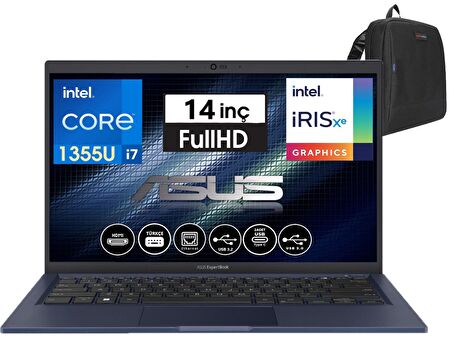 Asus Expertbook B1402CVA B1 Intel Core I7-1355U 16GB 1tb SSD 14" Fhd Freedos Taşınabilir Bilgisayar AI7161TBB0D03+WEBLEGELSINÇANTA