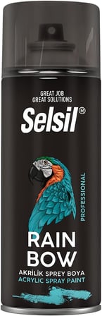 Selsil Rainbow Akrilik Sprey Boya 400 ml - Hızlı Kuruyan, Yüksek Kapatıcı Akrilik Boya - Metal, Ahşap, Plastik ve Hobi Yüzeyleri İçin RAL Renk Seçenekli Profesyonel Sprey (Buzdolabı Beyazı - RAL 9301)