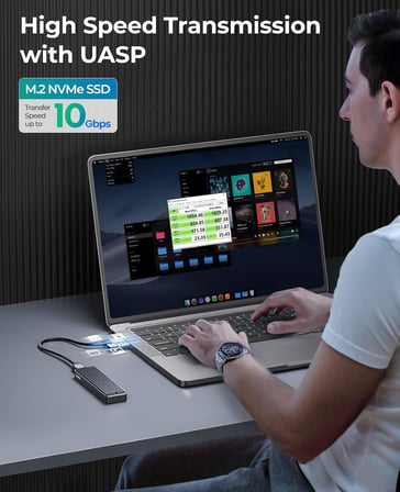 M.2 NVMe SSD Kılıf USB C Adaptörü USB 3.1 Gen2 10Gbps SSD Harici PCI Sabit Disk Muhafazası için M-Anahtar M2 2230/2242/2260/2280 NVMe SSD, UASP, SMART-M2PV2