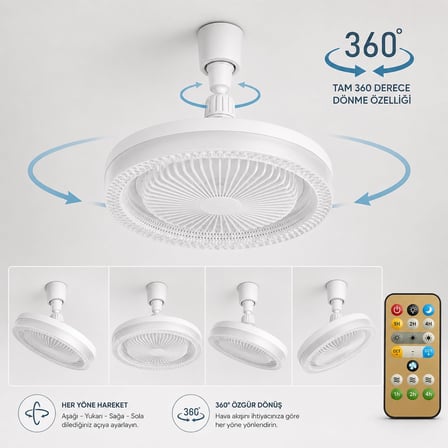 Modern Kristal Tasarım Lambalı Tavan Vantilatörü, Uzaktan Kumandalı, E27 Duy, Sessiz Fanlı Tavan Lambası, 3 Kademe Hız Ayarlı, 3 Renk LED Aydınlatmalı, Enerji Tasarruflu Fan, Zaman Ayarlı