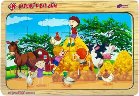 Seyfikirta Çiftlik Ahşap Puzzle, 24 Parça, Çocuk Oyuncağı