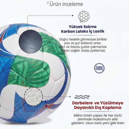 FIFA 2026 Dünya Kupası Futbol Topu Yüksek Kalite Hibrit No: 5 Halı ve Çim Saha Beton Zemin için Uygun Maç ve Antrenman Topu (Pompa Hediyeli)