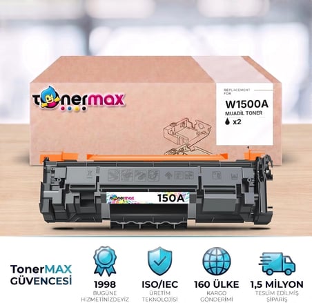 tonermax Hp Uyumlu 150A W1500A Muadil Toner - Çipli 2'li Paket / LaserJet MFP M141a /M141w / M111a / M111w