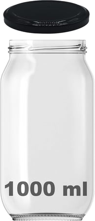 1000 ml Şeffaf Cam Kavanoz 1000 cc Konserve Metal Kapaklı Cam Kavanoz 6 Adet (Şeffaf, 1000 cc)