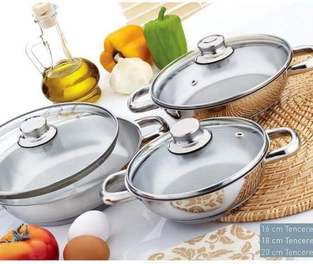 6 Parça Cam Kapaklı Omlet Seti